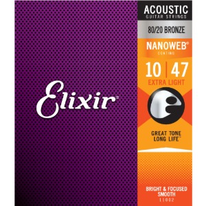 엘릭서 통기타줄 10-47 Elixir Acoustic Nanoweb 80/20 Bronze Extra Light (11002)
