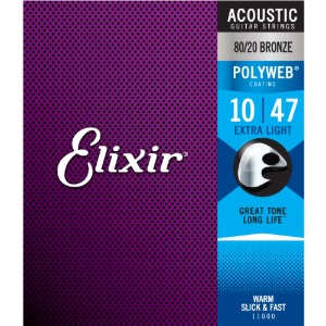 Elixir 엘릭서 Polyweb 80/20 Bronze 11000 (10-47) Extra Light 폴리웹 엑스트라 라이트