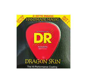 DR 디알 통기타 스트링 드래곤스킨 DRAGON SKIN DSA2-12 1+1 Extra Pack