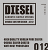 디젤 스트링 DIESEL DOUBLE CUSTOM SILVER A012 고품질 은입자 2중 도금 어쿠스틱 스트링 (012-054)